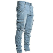 Skinny Jeans with Side Pockets and Feet for Men