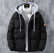 Men's Winter Hooded Windproof Thickened Cotton Jacket