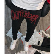 Life of an Outsider Print Tattered Skinny Jeans