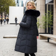 Winter Long Coat with Thickened Fur Collar